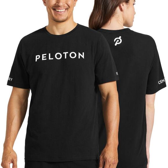 Peloton Black Reach 100 Century Classic Short Sleeve Tee Unisex Medium Cycling - Picture 1 of 8
